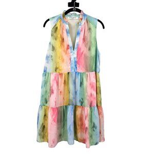 Amanda Uprichard Saffron Tiered Mini Dress Size Medium Multicolor